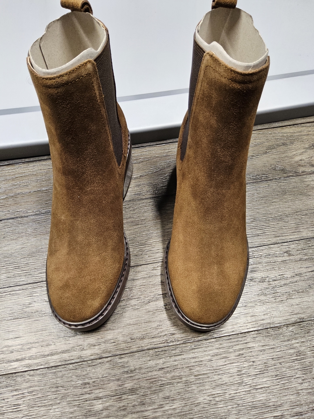 NWOT Sz 6.5 Marc Fisher Brown Suede Modesty Ankle Boots - Picture 2 of 10